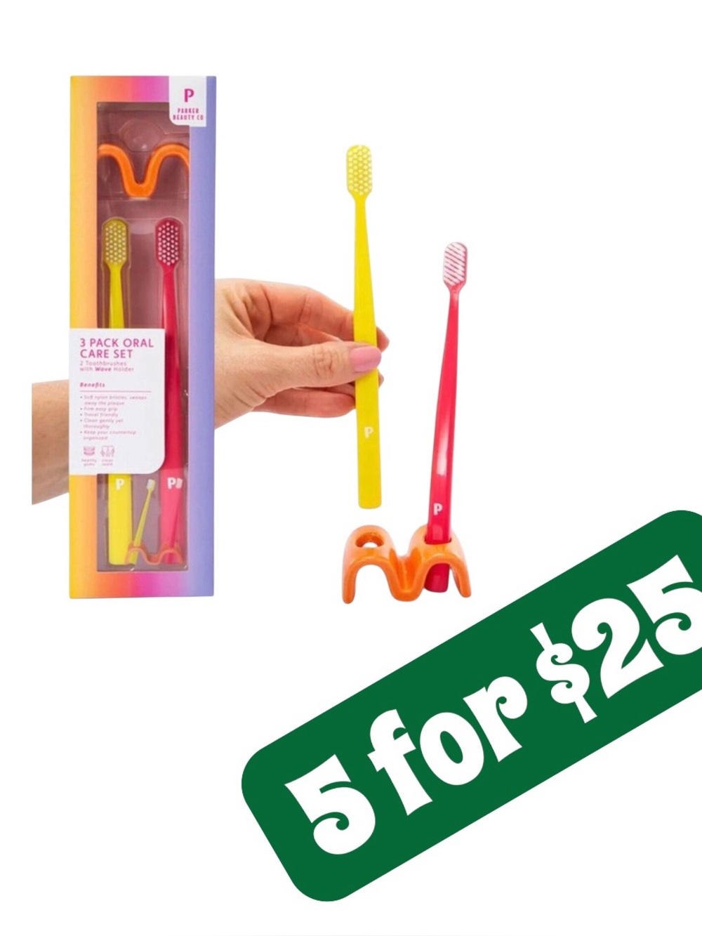 *5 ITEMS FOR $25* Toothbrush set with Wave Stand